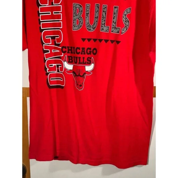 Vintage‎ 90s Chicago Bulls NBA Basketball Shirt Large L Red Single Stitch USA - Picture 3 of 9